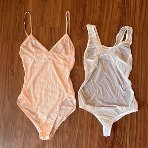 *SOLD* Sheer pink and white bodysuits